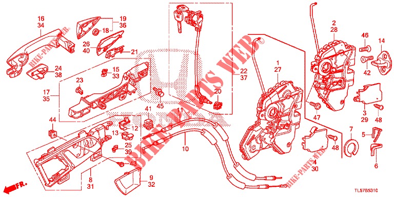 TUERSCHLOESSER, VORNE/AEUSSERER GRIFF  für Honda ACCORD TOURER 2.0 S 5 Türen 5 gang automatikgetriebe 2015