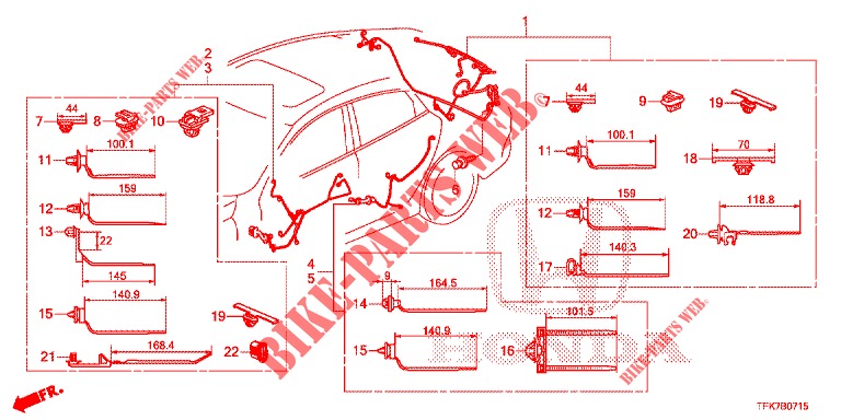 KABELBAUM (RH) (6) für Honda CIVIC DIESEL 1.6 TOP 4 Türen 9 gang automatikgetriebe 2018