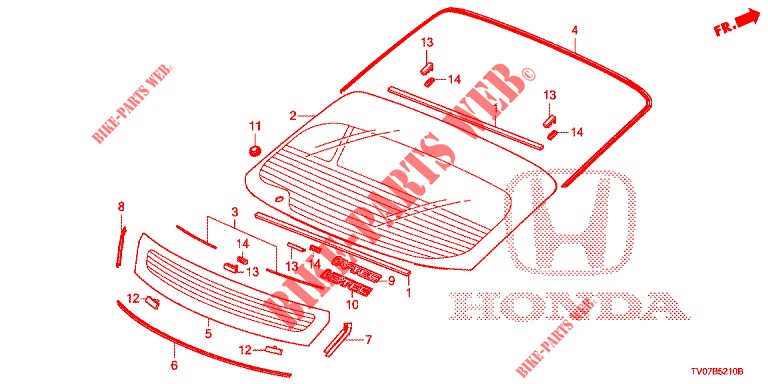 WINDSCHUTZSCHEIBE, VORNE/ HECKFENSTER  für Honda CIVIC 1.4 SE 5 Türen 6 gang-Schaltgetriebe 2012