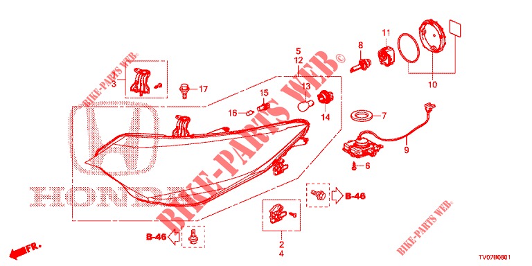 SCHEINWERFER (HID) für Honda CIVIC 1.8 EX 5 Türen 6 gang-Schaltgetriebe 2012