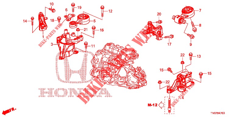 MOTORBEFESTIGUNGEN (DIESEL) (2.2L) für Honda CIVIC DIESEL 2.2 S 5 Türen 6 gang-Schaltgetriebe 2012
