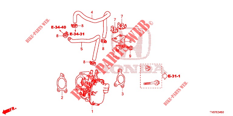 Abgasrückführung Abgas Hochdruck (Diesel)  (1.6L) für Honda CIVIC DIESEL 1.6 S 5 Türen 6 gang-Schaltgetriebe 2013
