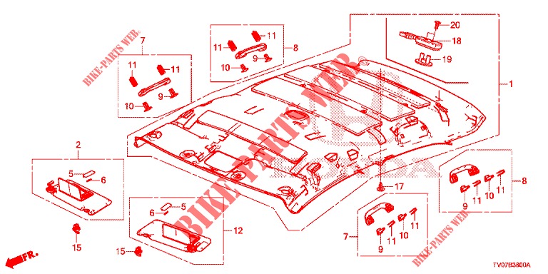 DACHVERKLEIDUNG  für Honda CIVIC DIESEL 1.6 S 5 Türen 6 gang-Schaltgetriebe 2013