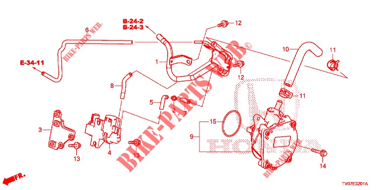 EINBAULEITUNG/UNTERDRUCKPUMPE (DIESEL) (1.6L) für Honda CIVIC DIESEL 1.6 S 5 Türen 6 gang-Schaltgetriebe 2013