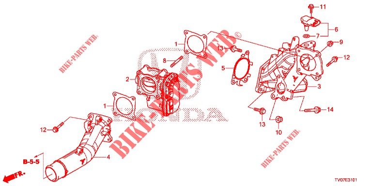 EINLASSKLAPPENVENTIL (DIESEL) (1.6L) für Honda CIVIC DIESEL 1.6 S 5 Türen 6 gang-Schaltgetriebe 2013