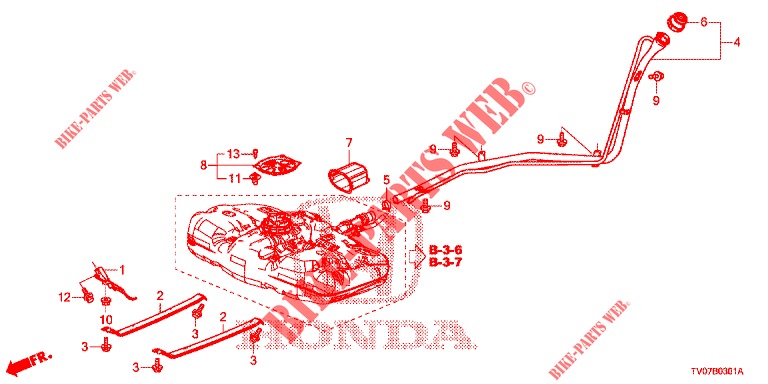 KRAFTSTOFFEINFUELLROHR (DIESEL) für Honda CIVIC DIESEL 1.6 S 5 Türen 6 gang-Schaltgetriebe 2013