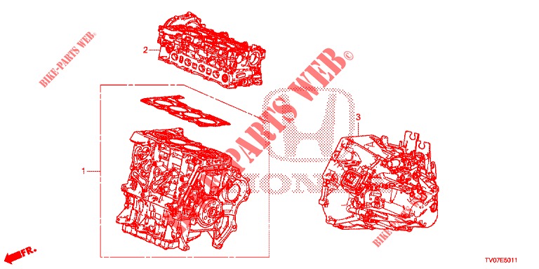 MOTOREINHEIT/GETRIEBE KOMPL. (DIESEL) (1.6L) für Honda CIVIC DIESEL 1.6 S 5 Türen 6 gang-Schaltgetriebe 2013