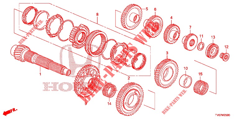 NEBENWELLE (DIESEL) (1.6L) für Honda CIVIC DIESEL 1.6 S 5 Türen 6 gang-Schaltgetriebe 2013