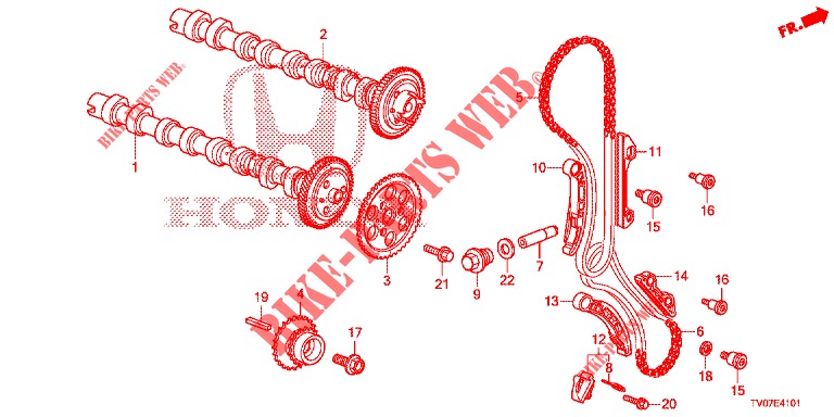 NOCKENWELLE/NOCKENWELLENKETTE (DIESEL) (1.6L) für Honda CIVIC DIESEL 1.6 S 5 Türen 6 gang-Schaltgetriebe 2013