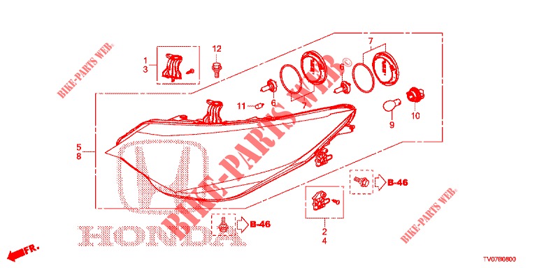 SCHEINWERFER  für Honda CIVIC DIESEL 1.6 S 5 Türen 6 gang-Schaltgetriebe 2013