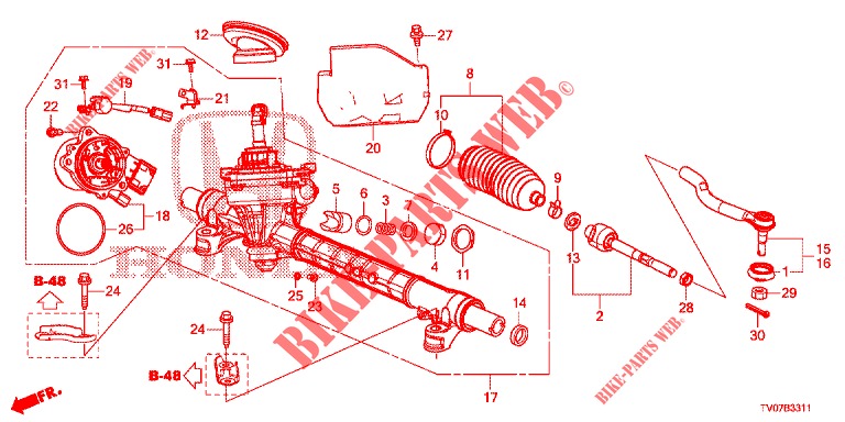 SERVOLENKGETRIEBE (EPS) (RH) für Honda CIVIC DIESEL 1.6 S 5 Türen 6 gang-Schaltgetriebe 2013