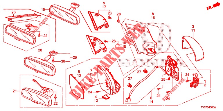 SPIEGEL/SCHIEBEDACH  für Honda CIVIC DIESEL 1.6 S 5 Türen 6 gang-Schaltgetriebe 2013