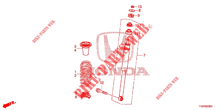 STOSSDAEMPFER HINTEN  für Honda CIVIC DIESEL 1.6 S 5 Türen 6 gang-Schaltgetriebe 2013