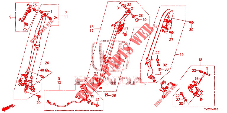 VORDERSITZ/SITZGURTE  für Honda CIVIC DIESEL 1.6 S 5 Türen 6 gang-Schaltgetriebe 2013