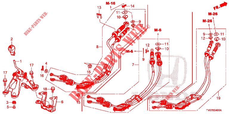WAHLHEBEL(HMT)  für Honda CIVIC DIESEL 1.6 S 5 Türen 6 gang-Schaltgetriebe 2013