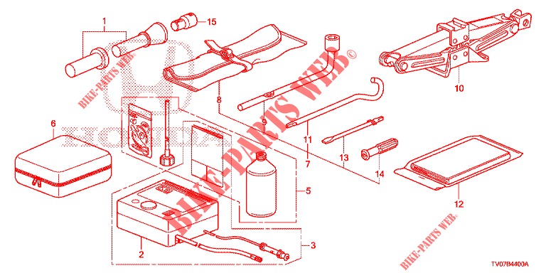 WERKZEUGE/WAGENHEBER  für Honda CIVIC DIESEL 1.6 S 5 Türen 6 gang-Schaltgetriebe 2013