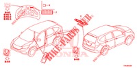EMBLEME/WARNETIKETTEN  für Honda CR-V DIESEL 1.6 EXCLUSIVE NAVI 4WD 5 Türen 6 gang-Schaltgetriebe 2017