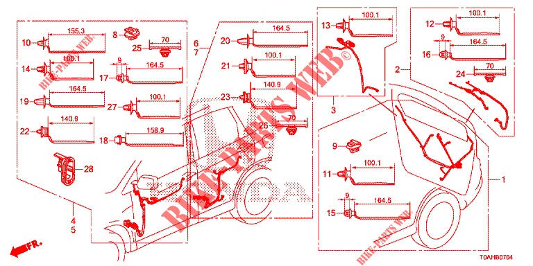KABELBAUM (LH) (5) für Honda CR-V DIESEL 1.6 EXCLUSIVE NAVI 4WD 5 Türen 6 gang-Schaltgetriebe 2017
