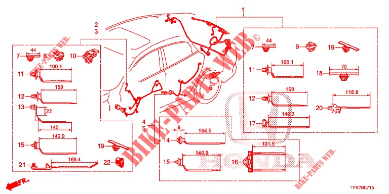 KABELBAUM (RH) (6) für Honda CIVIC DIESEL 1.6 ENTRY 4 Türen 6 gang-Schaltgetriebe 2018
