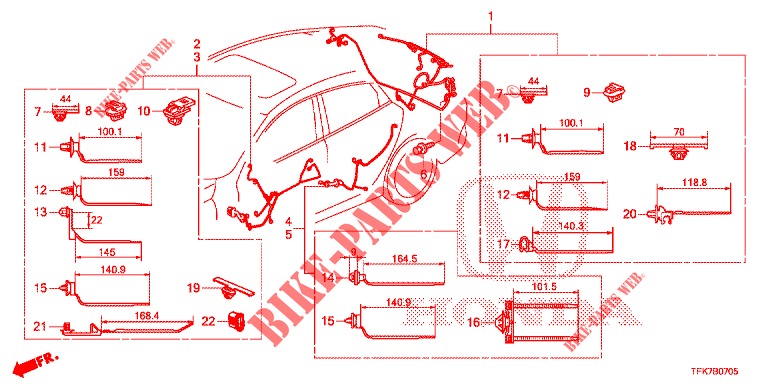 KABELBAUM (LH) (6) für Honda CIVIC DIESEL 1.6 ENTRY 4 Türen 9 gang automatikgetriebe 2018