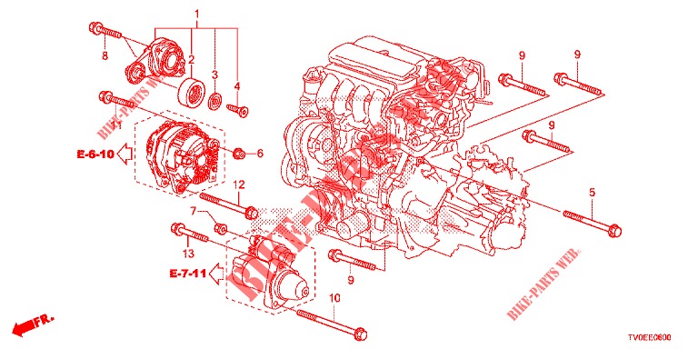 AUTOMATISCHE SPANNVORRICHTUNG (1.4L) für Honda CIVIC 1.4 SE 5 Türen 6 gang-Schaltgetriebe 2014