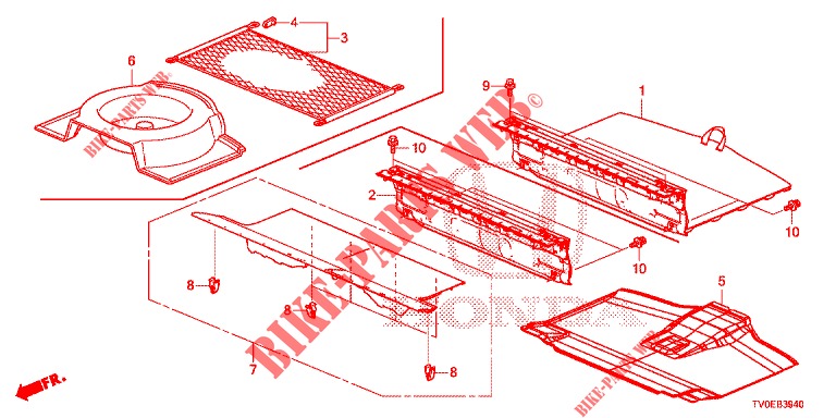 BODENBEHAELTER, HINTEN  für Honda CIVIC 1.8 ES 5 Türen 6 gang-Schaltgetriebe 2014