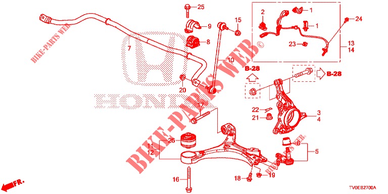 GELENK, VORNE  für Honda CIVIC 1.8 ES 5 Türen 6 gang-Schaltgetriebe 2014