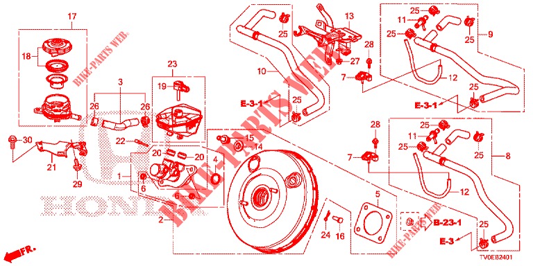 HAUPTBREMSZYLINDER/MASTER POWER (RH) für Honda CIVIC 1.8 ES 5 Türen 6 gang-Schaltgetriebe 2014