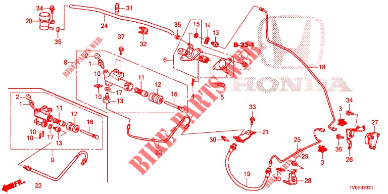 HAUPTKUPPLUNGSZYLINDER (RH) für Honda CIVIC 1.8 ES 5 Türen 6 gang-Schaltgetriebe 2014