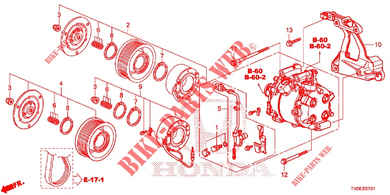 KLIMAANLAGE (COMPRESSEUR) (1.8L) für Honda CIVIC 1.8 ES 5 Türen 6 gang-Schaltgetriebe 2014
