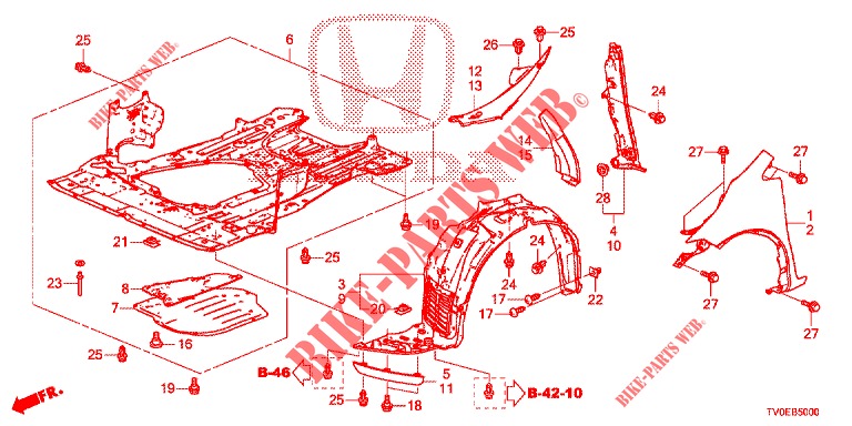 KOTFLUEGEL, VORNE  für Honda CIVIC 1.8 ES 5 Türen 6 gang-Schaltgetriebe 2014