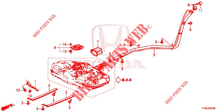 KRAFTSTOFFEINFUELLROHR  für Honda CIVIC 1.8 ES 5 Türen 6 gang-Schaltgetriebe 2014