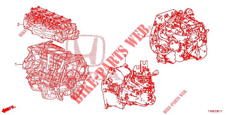 MOTOREINHEIT/GETRIEBE KOMPL. (1.8L) für Honda CIVIC 1.8 ES 5 Türen 6 gang-Schaltgetriebe 2014