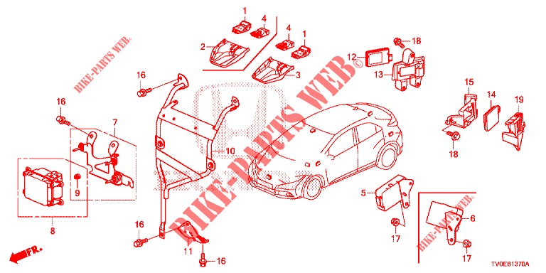 RADAR  für Honda CIVIC 1.8 ES 5 Türen 6 gang-Schaltgetriebe 2014