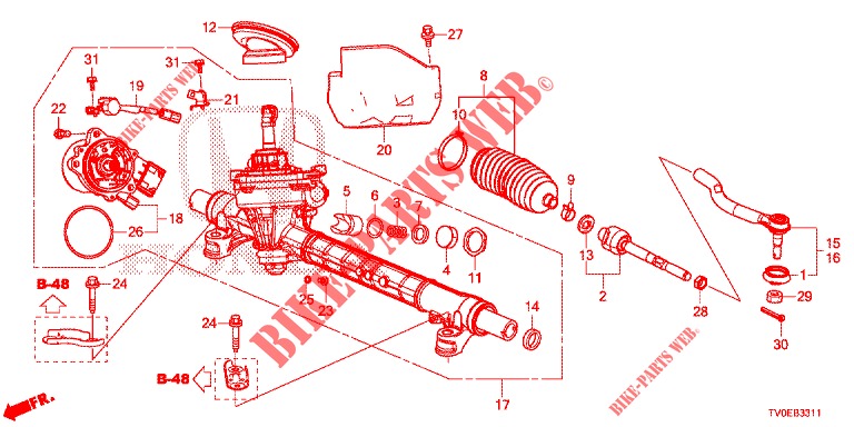 SERVOLENKGETRIEBE (EPS) (RH) für Honda CIVIC 1.8 ES 5 Türen 6 gang-Schaltgetriebe 2014