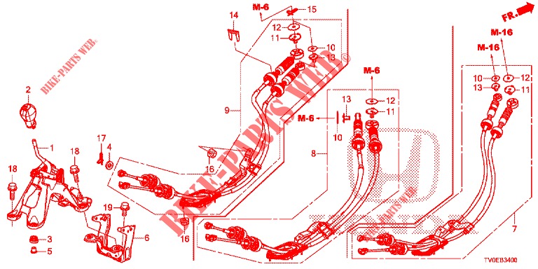 WAHLHEBEL(HMT)  für Honda CIVIC 1.8 ES 5 Türen 6 gang-Schaltgetriebe 2014