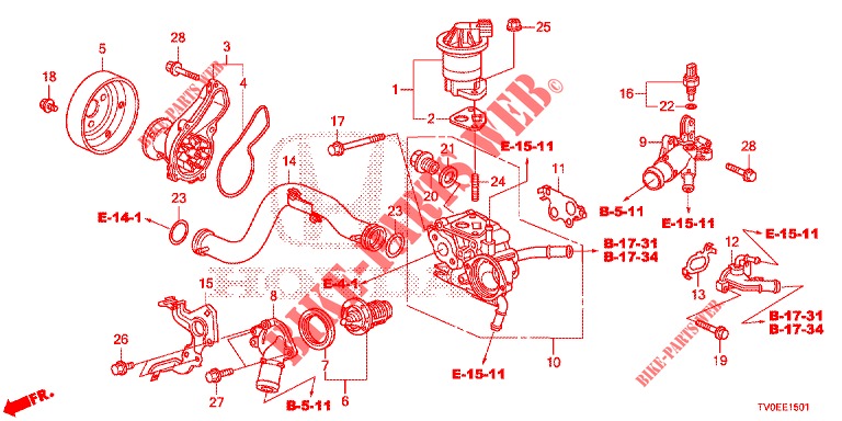 WASSERPUMPE/THERMOSTAT (1.8L) für Honda CIVIC 1.8 ES 5 Türen 6 gang-Schaltgetriebe 2014