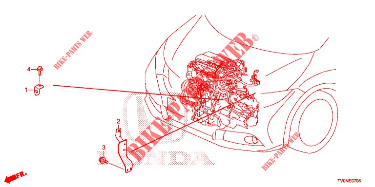 MOTORKABELBAUM, STREBE (1.4L) für Honda CIVIC 1.4 S 5 Türen 6 gang-Schaltgetriebe 2016