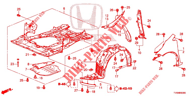 KOTFLUEGEL, VORNE  für Honda CIVIC 1.8 EX 5 Türen 6 gang-Schaltgetriebe 2016