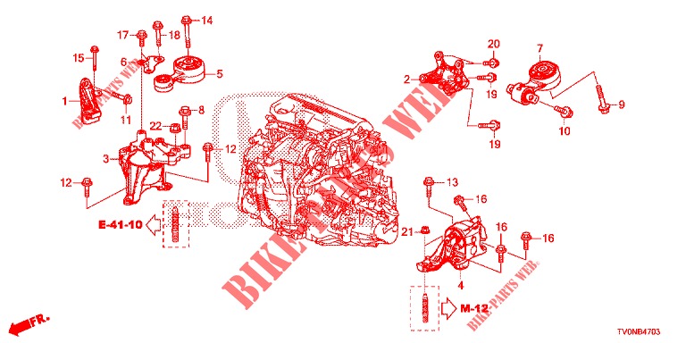 MOTORBEFESTIGUNGEN (DIESEL) für Honda CIVIC 1.8 EX 5 Türen 6 gang-Schaltgetriebe 2016