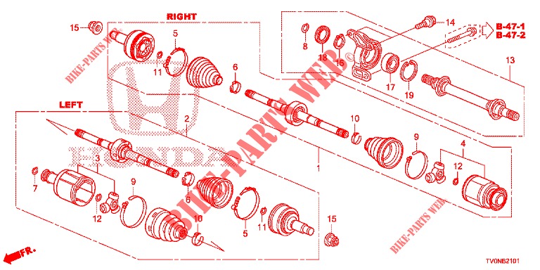 ANTRIEBSWELLE, VORNE/HALBWELLE (1.8L) für Honda CIVIC 1.8 SE 5 Türen 6 gang-Schaltgetriebe 2016