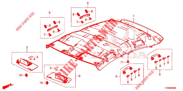 DACHVERKLEIDUNG  für Honda CIVIC 1.8 SE 5 Türen 6 gang-Schaltgetriebe 2016