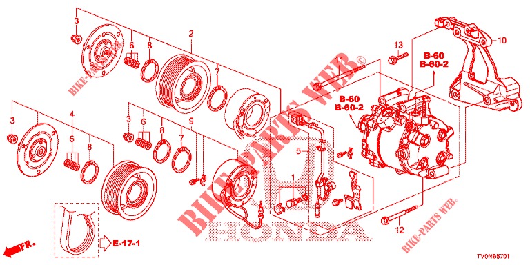 KLIMAANLAGE (COMPRESSEUR) (1.8L) für Honda CIVIC 1.8 SE 5 Türen 6 gang-Schaltgetriebe 2016