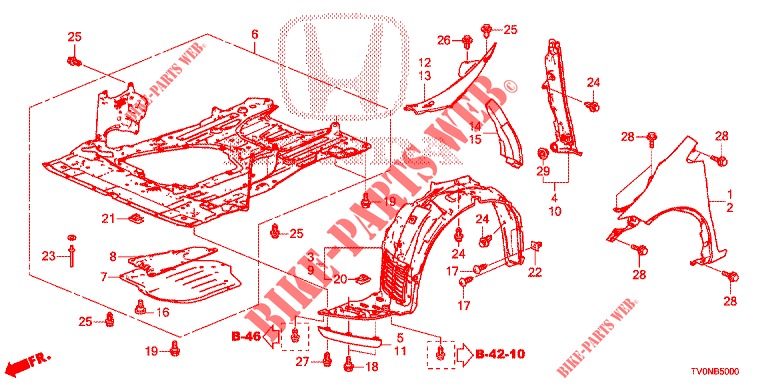KOTFLUEGEL, VORNE  für Honda CIVIC 1.8 SE 5 Türen 6 gang-Schaltgetriebe 2016