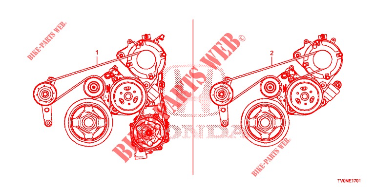 LICHTMASCHINENRIEMEN (1.8L) für Honda CIVIC 1.8 SE 5 Türen 6 gang-Schaltgetriebe 2016