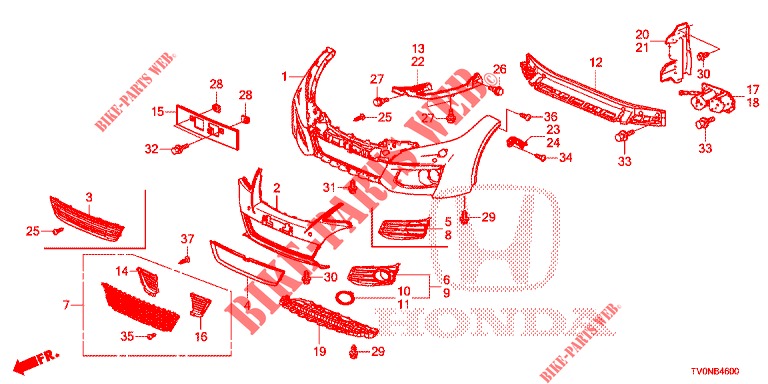 VORDERE STOSSFAENGER  für Honda CIVIC 1.8 SE 5 Türen 6 gang-Schaltgetriebe 2016
