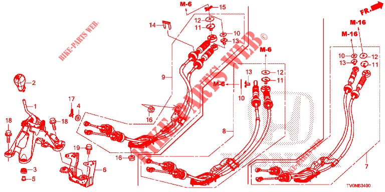 WAHLHEBEL(HMT)  für Honda CIVIC 1.8 SE 5 Türen 6 gang-Schaltgetriebe 2016