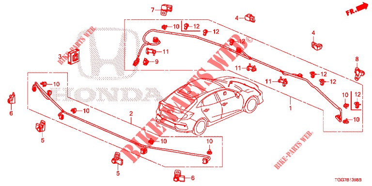 EINPARKSENSOR  für Honda CIVIC 1.0 EXGT 5 Türen 6 gang-Schaltgetriebe 2017