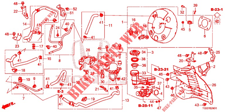 HAUPTBREMSZYLINDER/MASTER POWER (1,0 L) (RH) für Honda CIVIC 1.0 EXGT 5 Türen 6 gang-Schaltgetriebe 2017