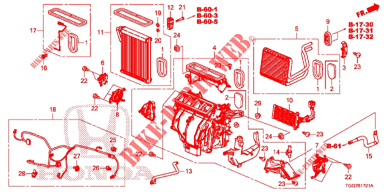 HEIZUNGSEINHEIT (RH) für Honda CIVIC 1.0 EXGT 5 Türen 6 gang-Schaltgetriebe 2017
